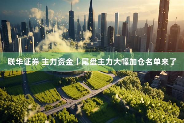 联华证券 主力资金丨尾盘主力大幅加仓名单来了